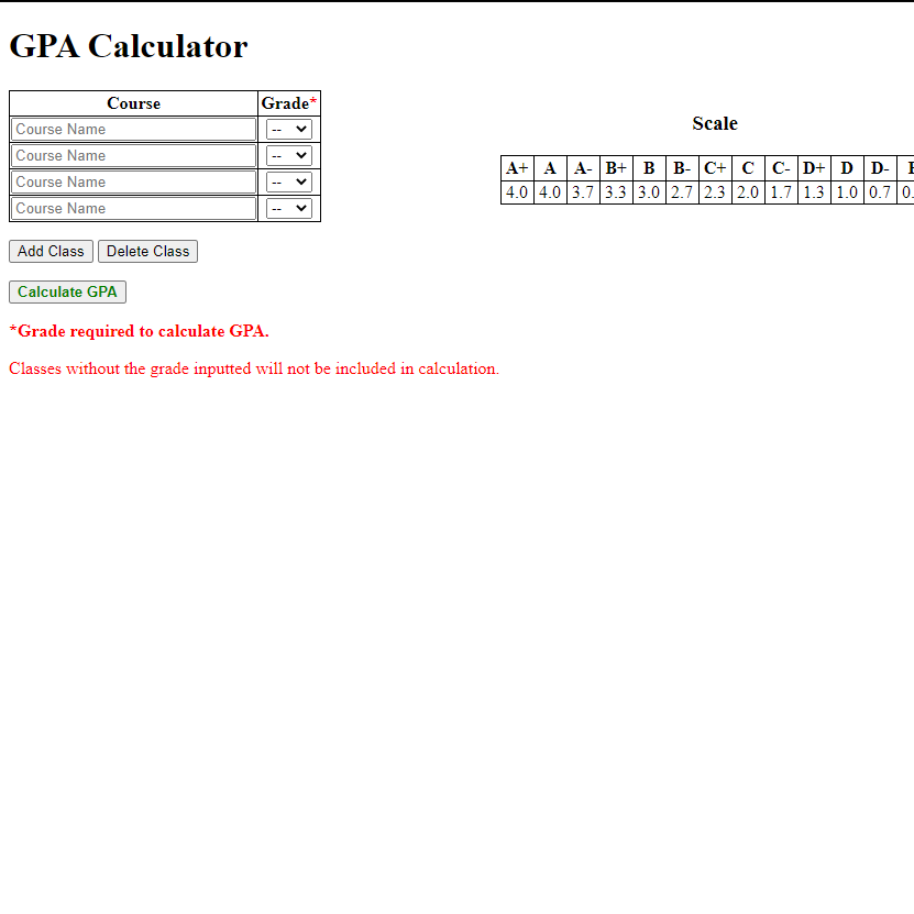 gpa calculator